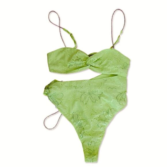 For Love And Lemons Anna 2 Piece Bodysuit Skirt Maxi Dress Neon $348 NWT Sz M - Picture 9 of 14